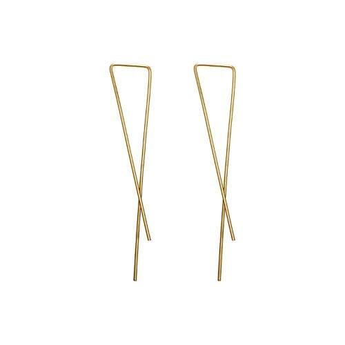 Docona INS Simple Style Hollow Out Geometry Drop Dangle Earrings for Women Temperament Cross Triangle Party Jewelry серьги 6433