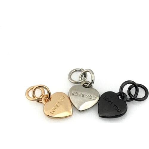 2pcs Metal Heart Shape Buckle Zipper Pendant for DIY Handbag Purse Luggage Garment Shoes Hardware Closure Bag Parts Accessories