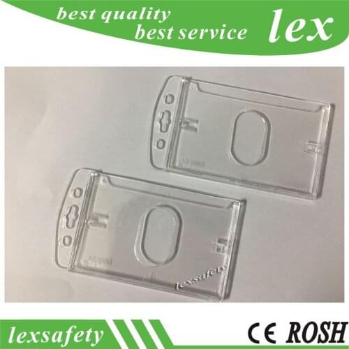 20pcs/lot office&school suppliers Acrylic Transparent Card Holder pvc plastic ID IC Card Case Badge Holder without Lanyard