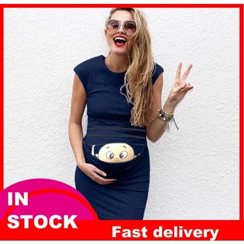 4# Cartoons Summer Dresses For Pregnant Для Беременных Women Maternity Props Baby Printing Dresses Sleeveless Mini Dresses