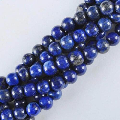 6MM Lapis Round Loose Beads Strand 15.5 Inch Jewelry Making A004