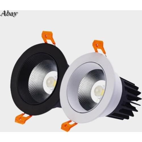 Anti Glare Recessed Dimmable COB LED Downlights 7W 9W 12W LED Ceiling Spot Lights AC85~265V LED Ceiling Lamps Indoor Lightin