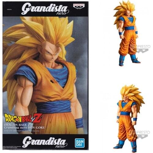 BANDAI Dragon Ball Z Super Saiyan Grandista nero ROS Son Goku Action 26CM PVC Collection Model Toy Anime Figure Toys For Kids