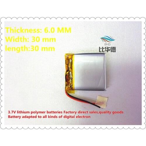 Free shipping)3.7V 603030 500mah lithium-ion polymer battery quality goods quality of CE FCC ROHS certification authority
