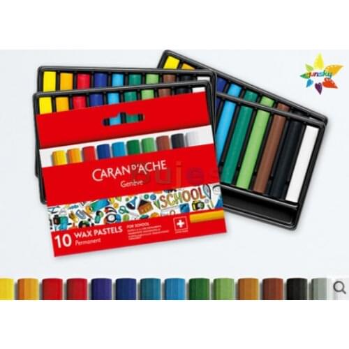 CARAN D'ACHE School line series 10/15 color Water soluble color lead pencil paper box for beginners drawing art supplies