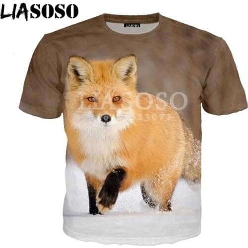 3D printing casual men and women T-shirt top brand clothing summer latest T-shirt mens womens T-shirt animal fox
