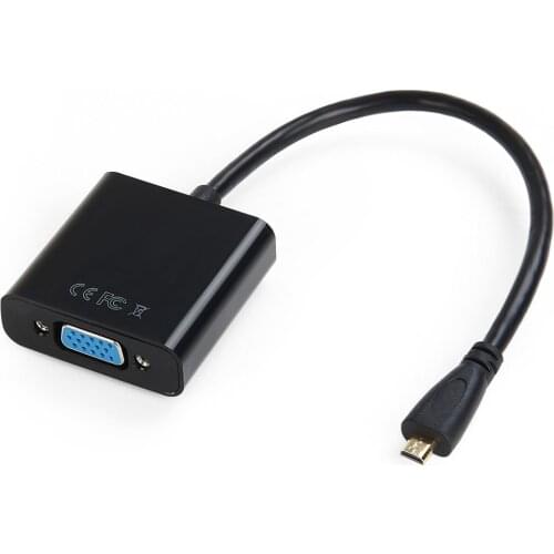 100pcs Micro HDMI to VGA male to female Cable Adapter Build in Chipset Support High-definition 720p,1080p for PC Projector