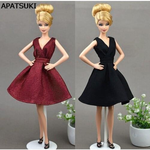 V-neck Dolls Dresses Classical Evening Dress Purely Manual Clothes for Barbie Dolls For 1/6 BJD Doll Gift Doll Accessories Toys