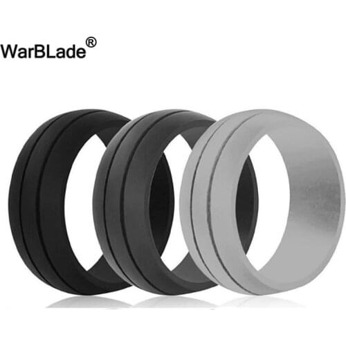 WarBLade 8MM 100% Natural Silicone Ring Hypoallergenic Crossfit Flexible Rubber Finger Rings For Women Men Party Wedding Rings