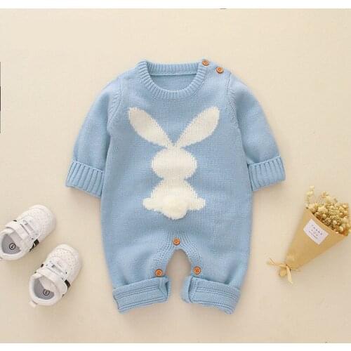 2020 Baby Romper Baby Boys Clothes Infant Clothing Boys And Girls Cute Rabbit Knitted Jumpsuit Baby Girls Clothes 3-24 Month