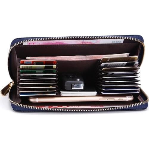 Unisex Clutch Wallet Men Credit Card Holder Wallet Women High Quality PU Long Phone Wallet Rfid Blocking Coin Purse Cardholder