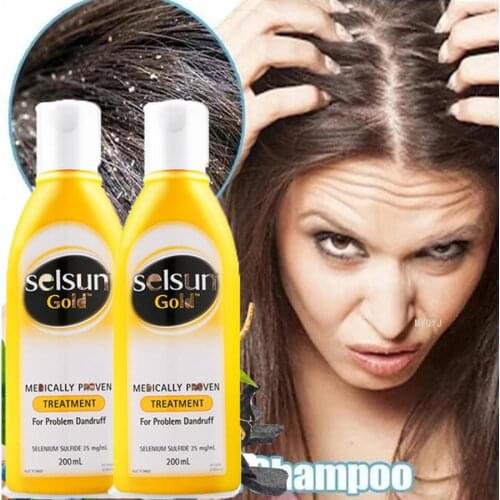 Selsun Gold Dandruff Medicated Shampoo Treatment Anti Dandruff Seborrheic dermatitis Shampoo Relieve Flaking Itching Cools Scalp