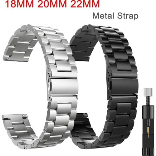 18mm 20mm 22mm Metal Strap for Samsung Galaxy Watch 3 Band 41mm 45mm Business Stainless Steel Mesh Galaxy Watch 46mm Bracelet