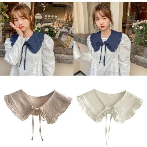 Y166 Fashion All-Match Collars Sweet Cute O-Neck Doll Decorative Wrinkle Edge Neckband Detachable for Girls Women