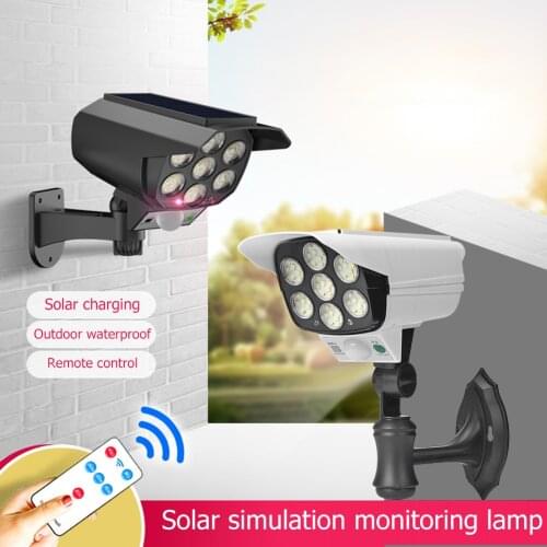 Simulation Monitor Solar Power Light 360 Degree Rotating Home LED Wall Lamp Outdoor Courtyard Body Induction Flood-light