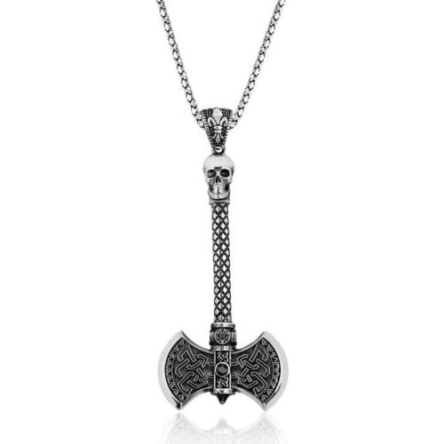 Tevuli 925 Sterling Silver Axe Men Necklace