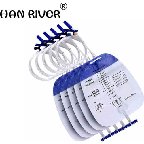 5 piece in anti regurgitation drainage bag medical urine bag urine collection bags 1500 ml thickening the urine bag men and wome