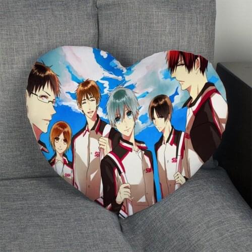 Kuroko No Basketball Heart Shape Pillow Cover Custom zipper Pillowcase Just Cover No Core Size 41x36cm,47x42cm