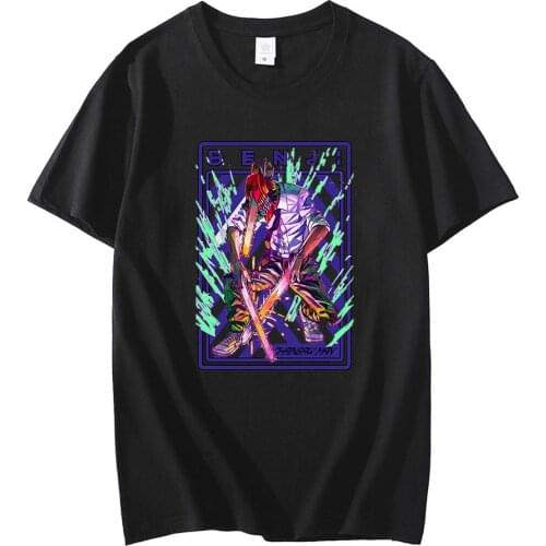 2021 New Style Chainsaw Man Classic Couple T-shirts Fashion Comfortable Tees Oversize Unisex Daily Tops Summer Daily Streetwears