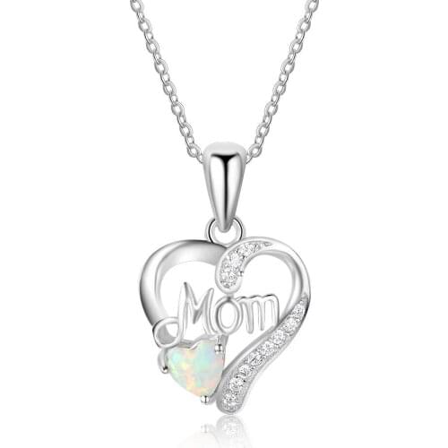 New Arrival Fashion Women Necklaces Pendants Mom Letter Necklace Wedding Heart Shaped Pendant Mother Day Gift