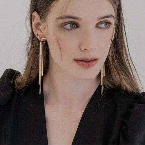 New Fashion Gold Plated Dangle Hanging Chain Long Drop Earrings For Women Jewelry brincos bijoux