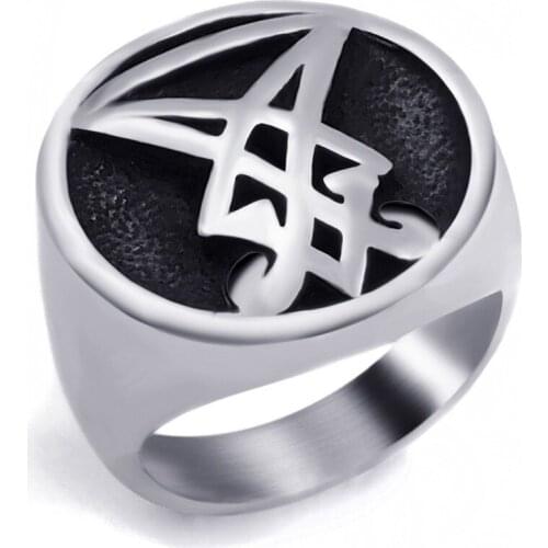 Ofertas Hot Sale Size 7-14 Trendy Satan Demon Rings for Men Punk Style Alloy Rings Occident Fashion Jewelry Accessories