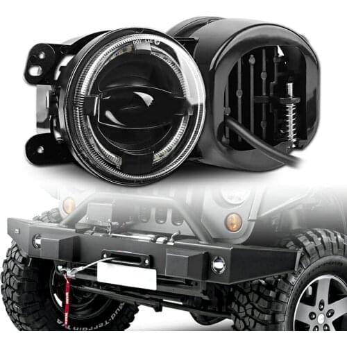 30w 4 inch Fog Lamp LED White Halo Ring DRL Off Road Fog Lamps For Jeep Wrangler JK TJ LJ For Jeep Grand Cherokee