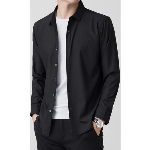 2021 New Autumn High Quality Solid Shirts for Men New Fashion Men Shirts Long Sleeve Slim Mens Shirts Men Brand Clothing