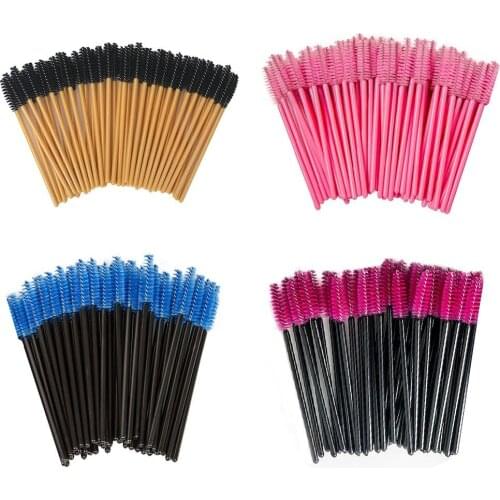50Pcs Eyelash Brushes Makeup Brushes Disposable Mascara Wands Applicator Multicolors Eye Lashes Cosmetic Brush Makeup Tools