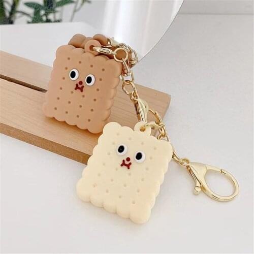 Cartoon Silicone Cookie Bear Protective Case For Airtag Cover Hangable Keychain Locator Tracker Cover For airtags Case