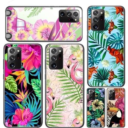 Tropical Leaves Flowers Silicone Cover For Samsung Galaxy A01 A11 A12 A21 A21S A31 A41 A42 A51 A71 A81 A91 UW Phone Case