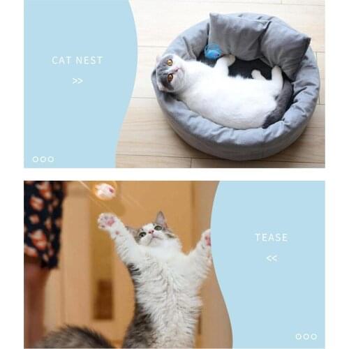 Cute Plush Mouse in Cage Squeaky Ball Cat Kitten Interactive Toy Pet Supply