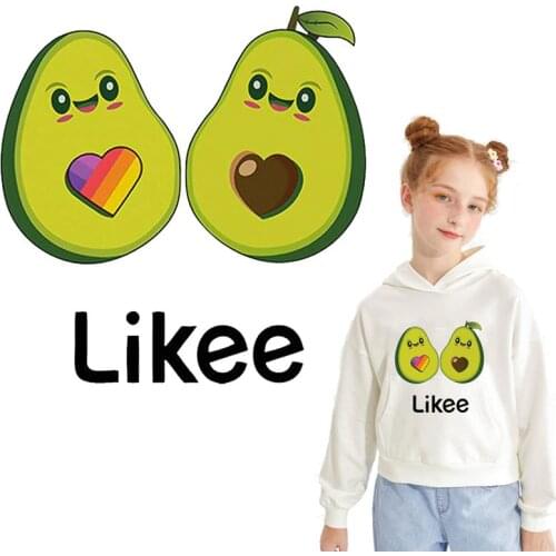 Avocado likee patch Iron on transfer patches for clothing stripes ironing vinyl heat transfer thermo Stickers on clothes fabric