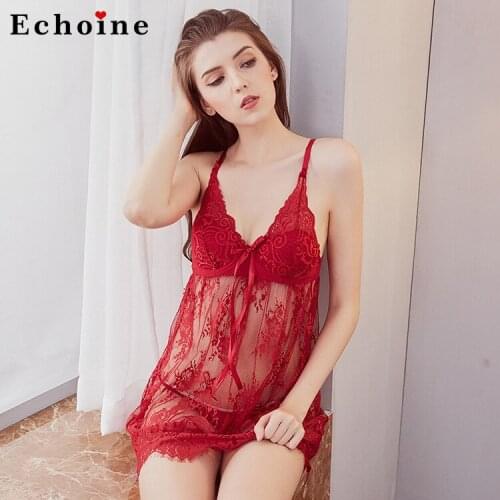 Womens Lace Pajamas Set See Through Sheer Fantasy Backless Sleep Tight Camisole Ladies Spaghetti Strap Chemise Female Clothing