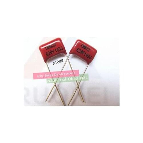 100pcs CBB capacitor 630V103J 0.01UF CBB22 10NF P=10MM Metallized Polypropylene Film Capacitor