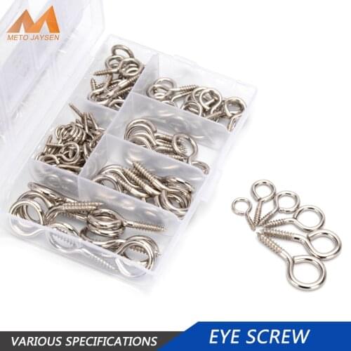 100pcs Nickel Plated Eye Pins Hooks Self-tapping Screws Eyelets Screw Threaded Clasps Hooks Eye-pins For Jewelry DIY