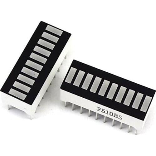 2pcs LED Display 10 Segment Bar Graph Red Green Blue White Yellow Green Numbers Signs Cube Bars Graphics Bar-Graph Module DIY