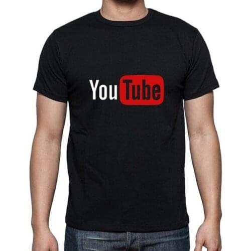 2020 YouTube Logo Print Men T Shirts Tees Brand Tops Cotton Casual Custom Male Short-sleeved T-shirts Plus Size XS-XXXL