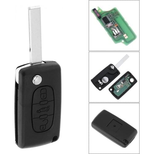 3 Buttons Keyless Uncut Flip Remote Key Fob with ID46 Chip and HU83 Blade CE0536 for Citroen C3 C4 Models