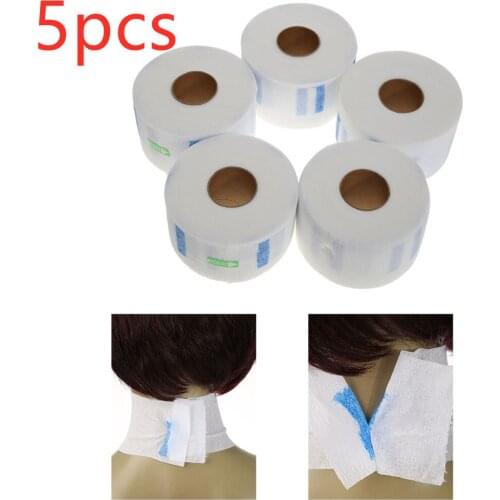 5pcs Hair Cutting Disposable Hairdressing Collar Neck Ruffle Roll Paper Professional Accessory Necks Covering DIY Styling Tool
