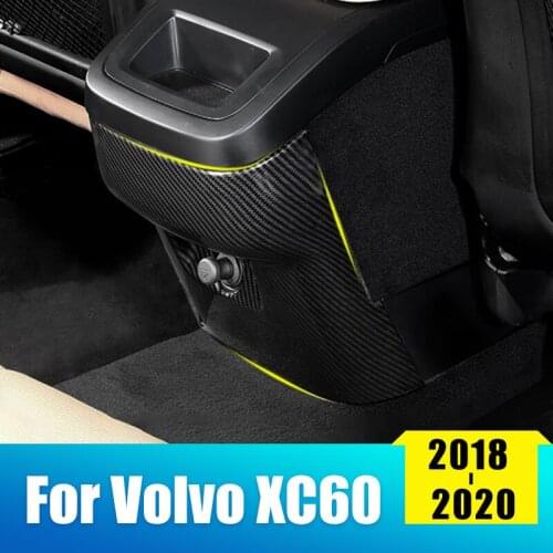 ABS Car Rear Air Conditioning Vent Outlet USB Port Decorative Protective Trim Cover For Volvo XC60 2018 2019 2020 Accessories