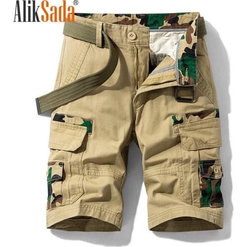 Aliksada 2021 Summer New Multi-Pocket Tooling Cotton Loose and Comfortable Casual Mens Shorts, Fashion Trend All-Match Shorts