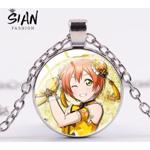 SIAN LoveLive Japan Anime Fan Necklaces Fashion Metal Glass Pendant Women Man Fine Necklace Jewelry Chain On The Neck Accesories
