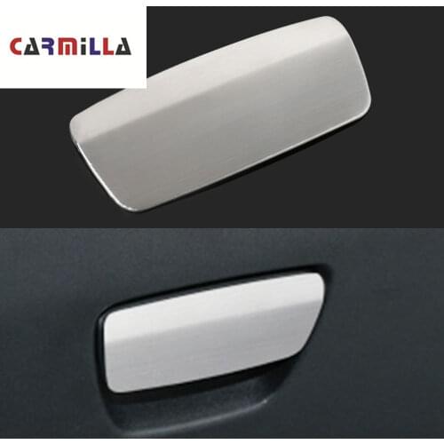 Stainless Steel Interior Car Storage Box Decorative Trim Glove Box Handle Sequins Cover Sticker for Peugeot 2008 2014 - 2019