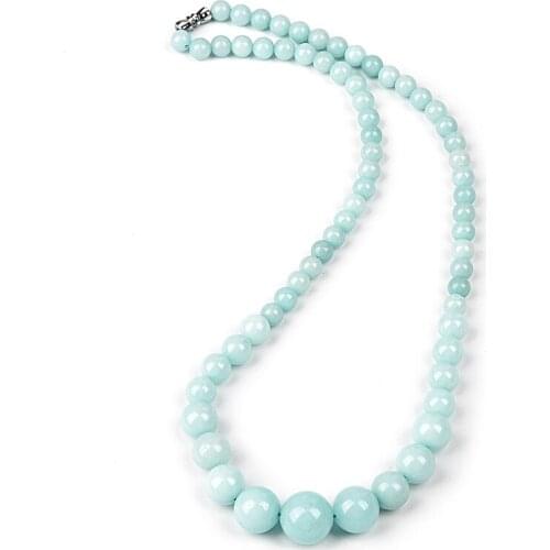 "Silky smooth 6 mm-1 4 mm dark green A-ma-z-o-n-i-t-e J-pa-s-er Round bead shape necklace "