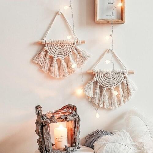 Macrame Tapestry Wall Hanging Fringe Tassel Hand Woven Tapestry For Bedroom Home Boho Decor Wall Curtains Wall Decoration