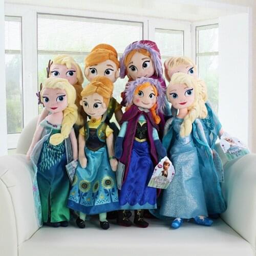 Disney Plush Toys 40-50cm Frozen Snow Queen Elsa And Anna Toys Princess Stuffed Plush Dolls For kids Baby Christmas Gifts