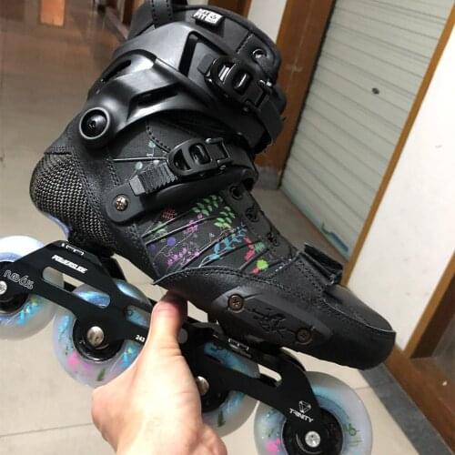 JK 2021 Original Powerslide EVO Trinity Hardcore Urban Carbon Fiber Inline Skates Street Adult Roller Shoes Free Skating Patines