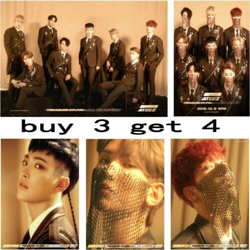 K-POP Ateez Album WONDERLAND Music Posters Wall Prints white coated Papers wall stickers Bedroom Decoration Home Art Brand