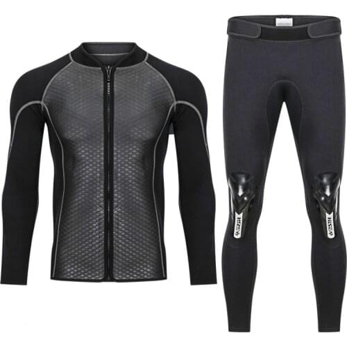 2020 HISEA Men High quality 2.5mm neoprene Long sleeve wetsuit Surfing diving suit Individuality keep warm winter surf clothing